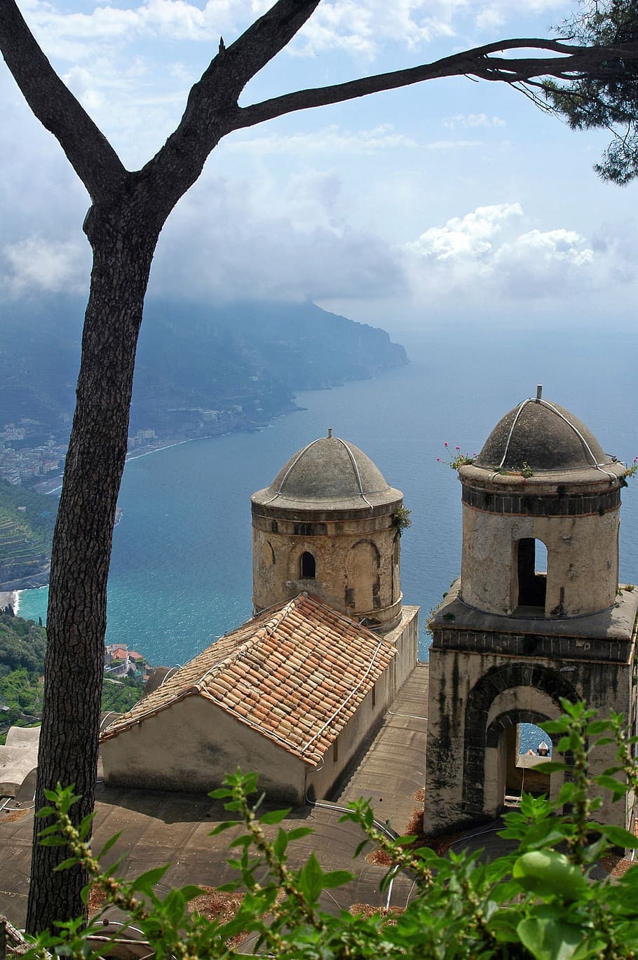 scene, from, amalfi, view, architecture, tree, plant, built structure HD wallpaper