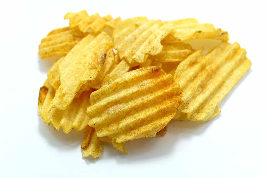 potato chips photography, snack, snacking, potatoes, food, bowl, HD wallpaper