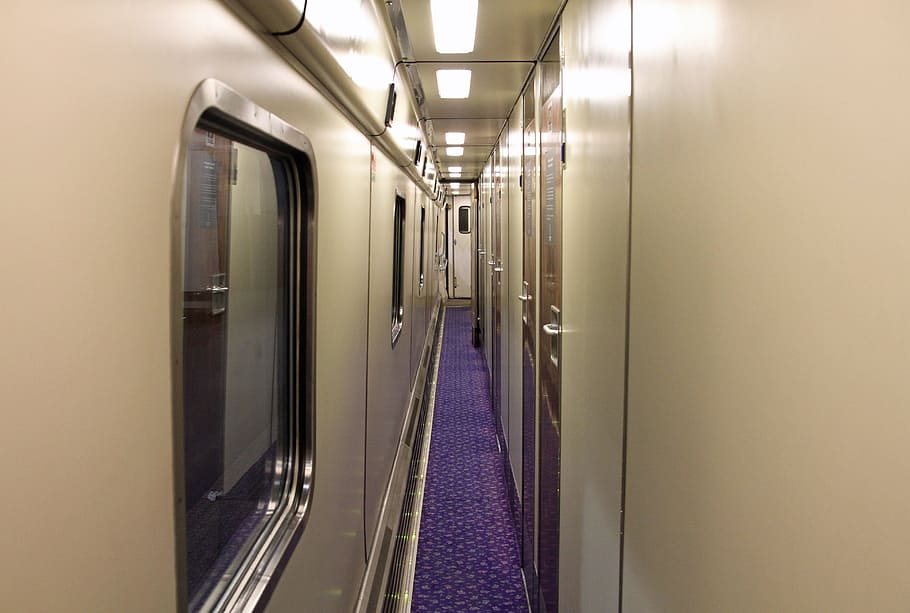 sleeper, train, transport, travel, journey, aisle, indoors HD wallpaper