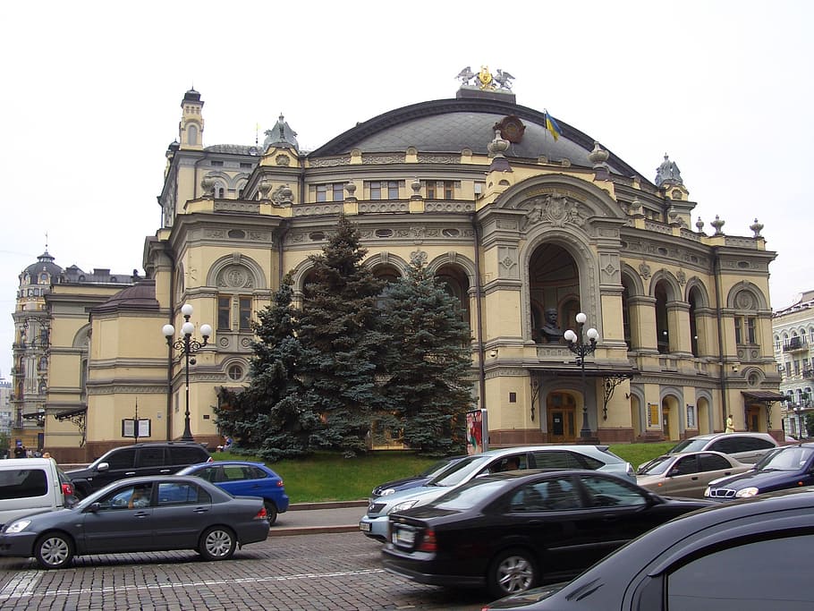 opera, house, building, kiev, architecture, landmark, travel HD wallpaper