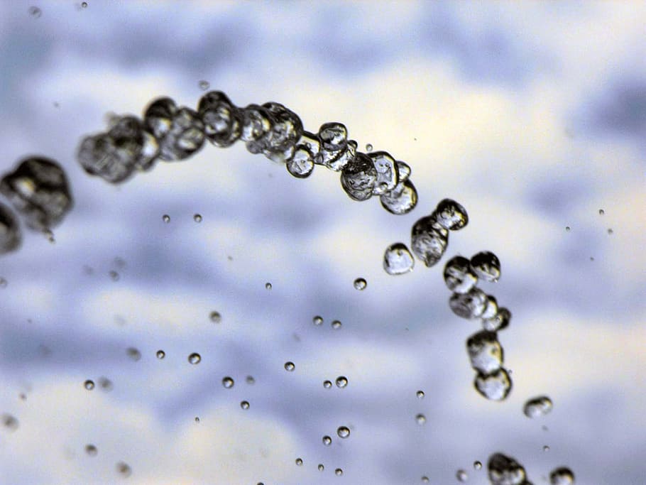 water, drops, stream, detail, sprayed, nature, close-up, no people HD wallpaper