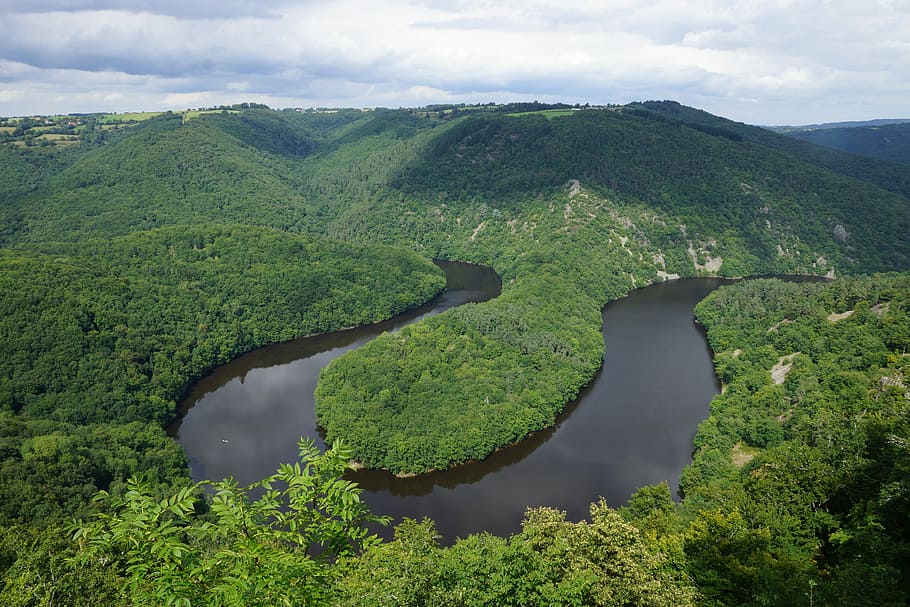 River, Forest, Landscape, queille, nature, beauty in nature HD wallpaper