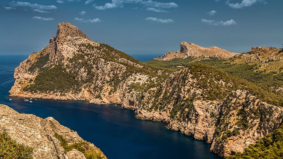 formentor, mountains, sea, the mediterranean sea, majorca, coast of majorca, HD wallpaper