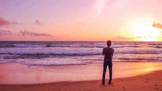 HD wallpaper: person standing near seashore, feet, beach, barefoot, low ...