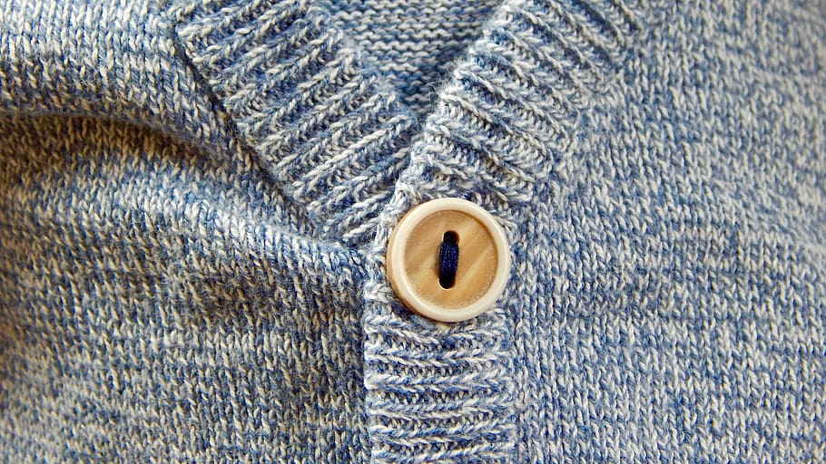 buttoned blue fabric apparel closeup photro, cotton, texture HD wallpaper