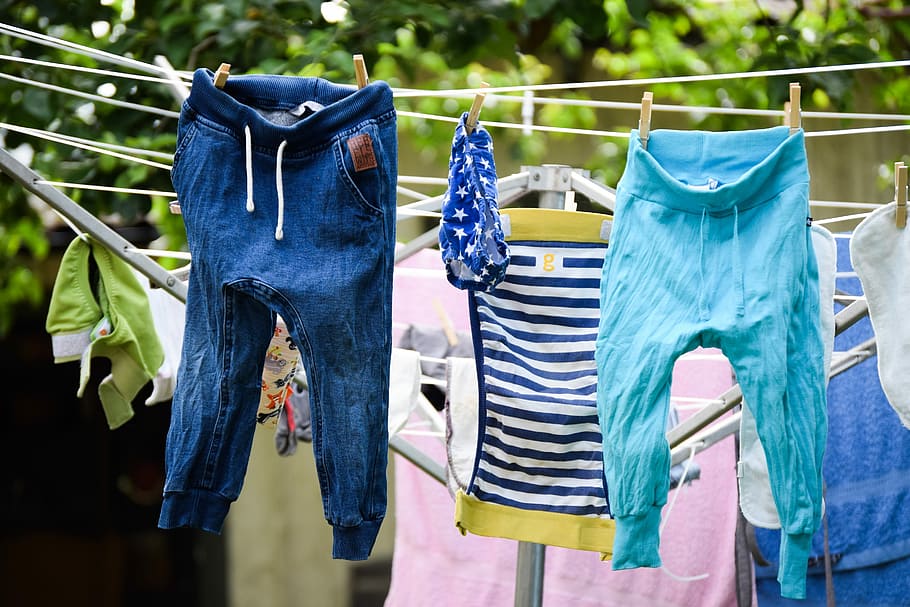 Washing, Pants, dries, airer, blöjbyxa, toddlers, hanging