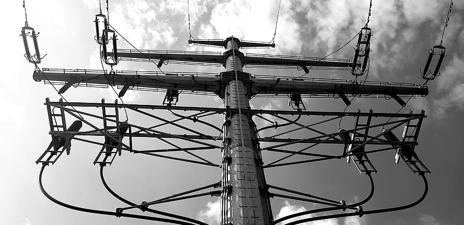 high, the voltage, pole, cables, current, sky, cloud - sky HD wallpaper