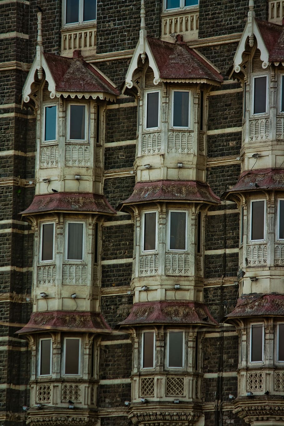Facade, India, Old, Building, Windows, mumbai, building exterior HD wallpaper