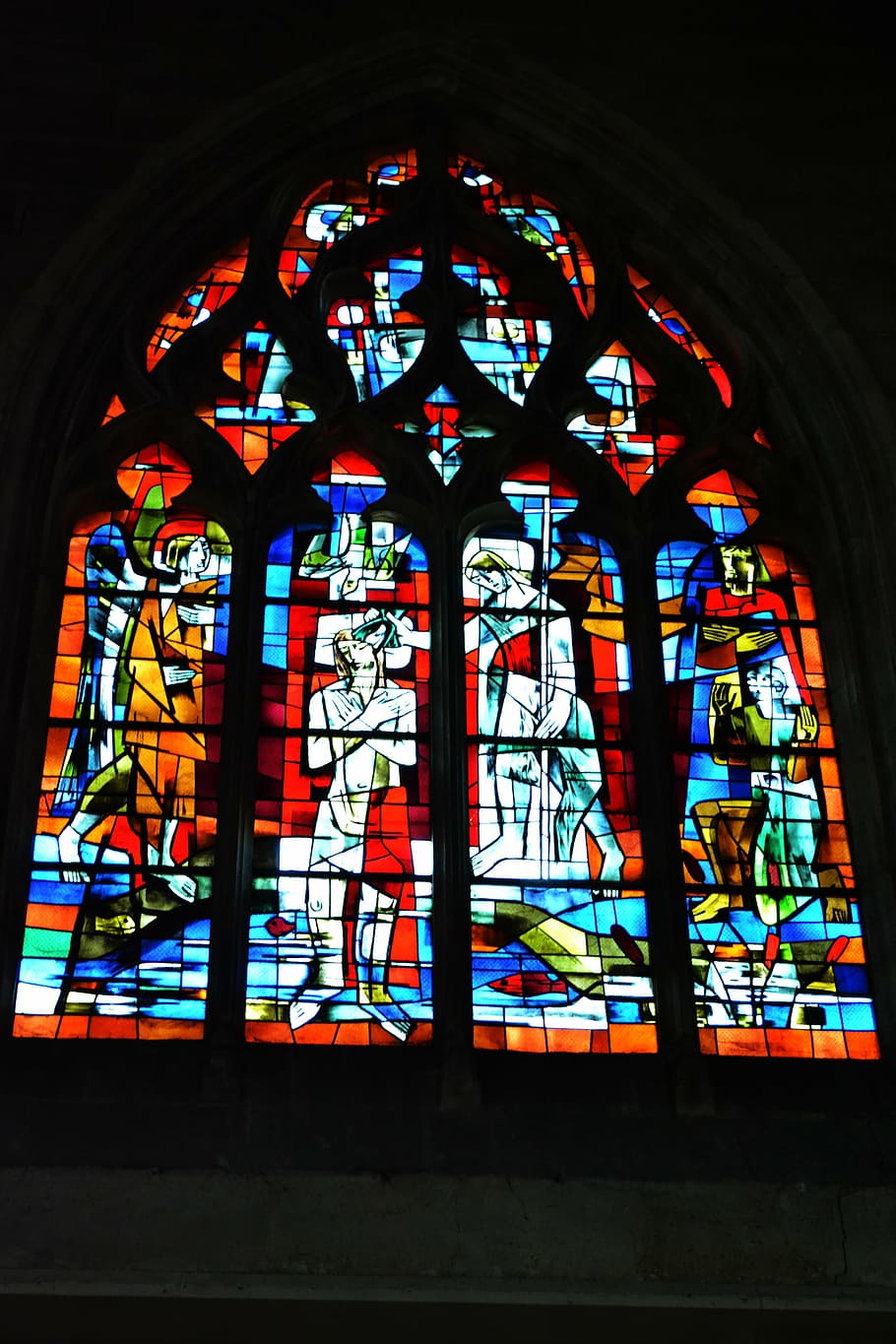 stained glass, stained glass windows, church, catholic, bordeaux