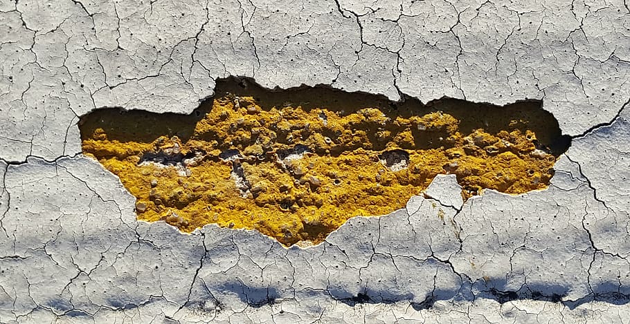 brown and gray surface, old, cracks, cracked, chipped, hole HD wallpaper