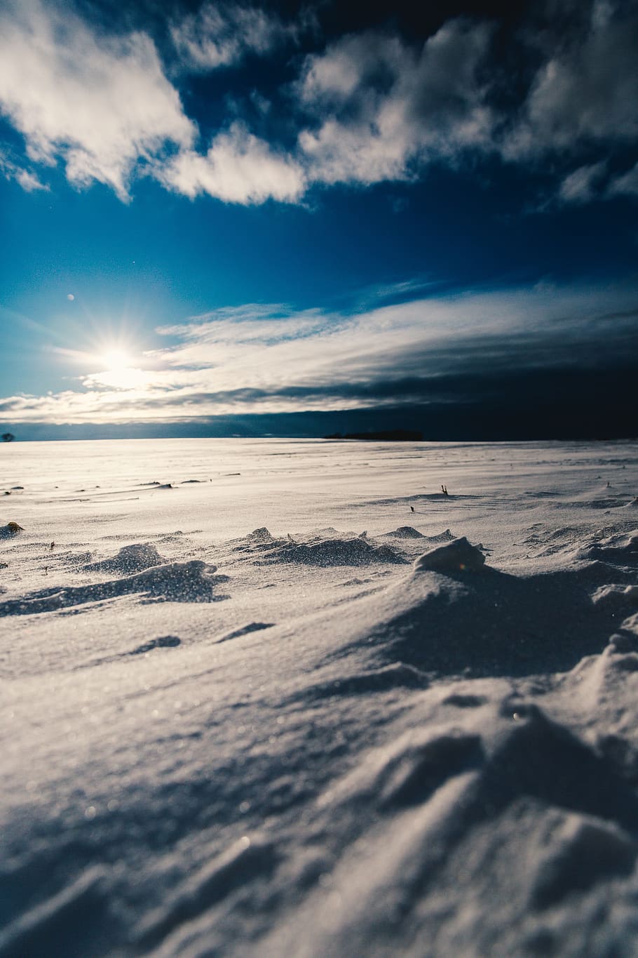 white sand under blue sky, snow, ice, cold, winter, frozen HD wallpaper