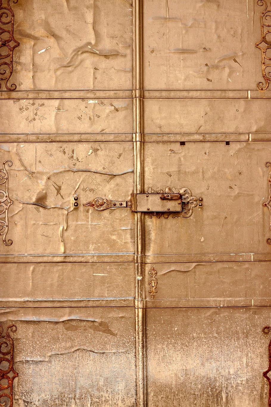Copper, Door Handle, Input, entry, old, church door, wood - material HD wallpaper