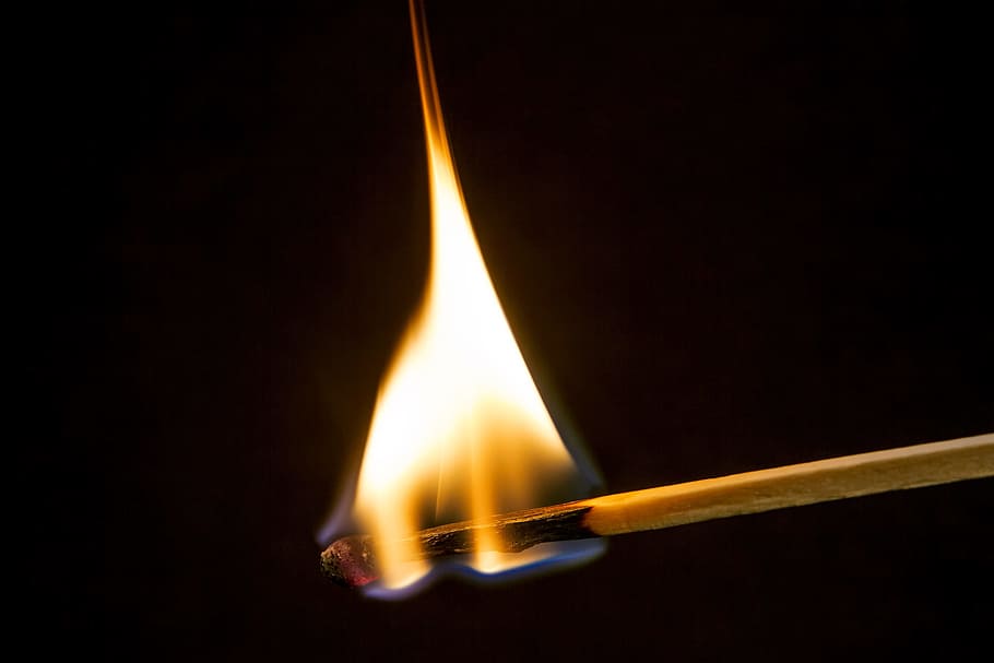 Flame, Fire, Match, Beautiful, Hot, Burn, close, kindle, sulfur HD wallpaper