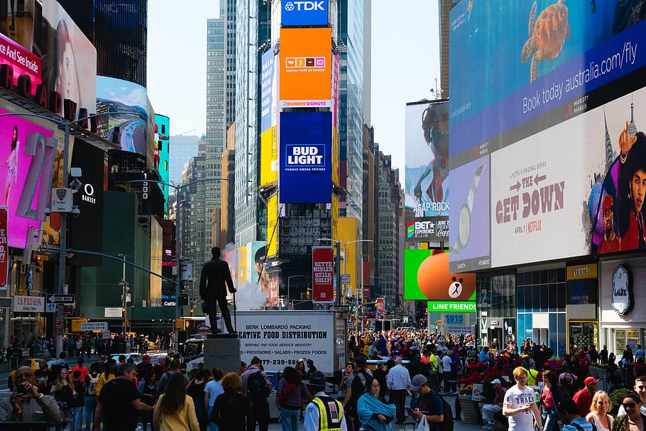 times square, new york city, usa, nyc, broadway, big apple, HD wallpaper