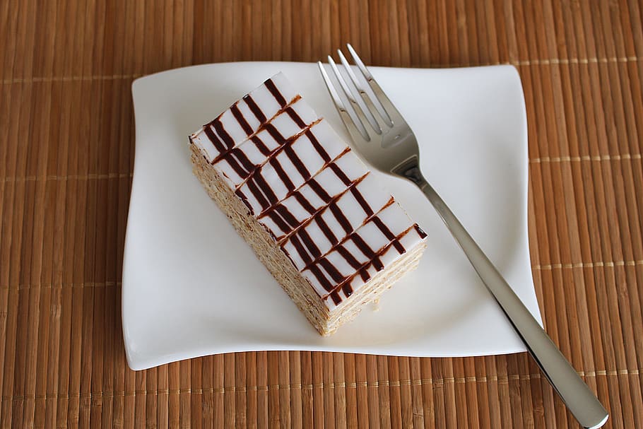 eszterhazyschnitte, cream slice, dessert, food, food and drink HD wallpaper