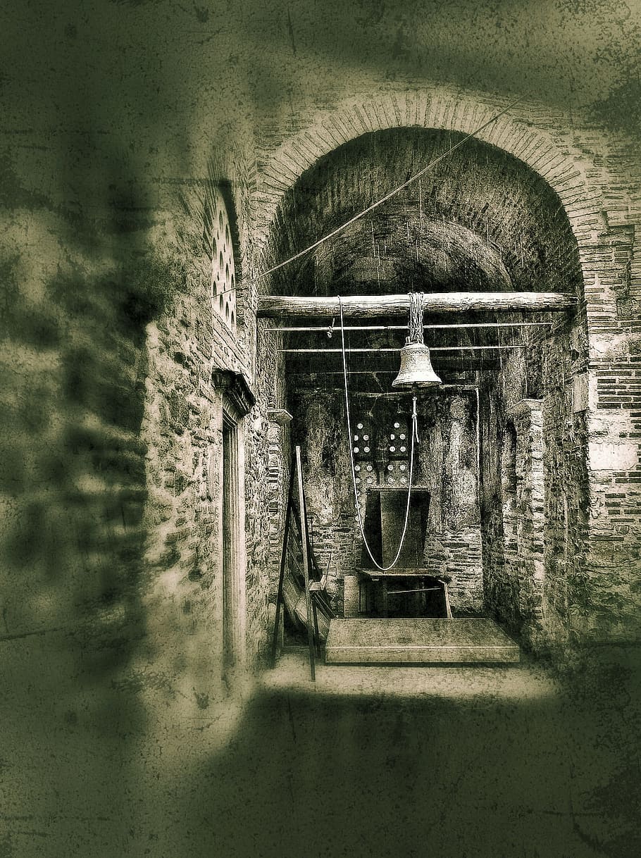 bell, chapel, dark, corridor, the fear, architecture, built structure HD wallpaper