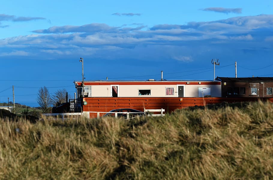 caravan, park, summer, vacation, holiday, camp, camping, static caravan HD wallpaper