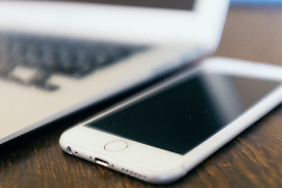 iPhone close up, objects, technology, computer, laptop, business HD wallpaper
