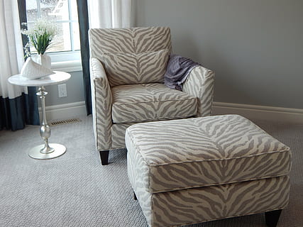 beige zebra chair