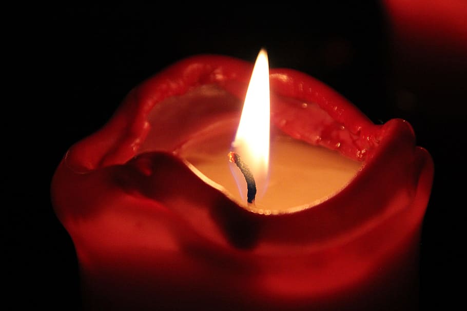 Christmas, Candle, Candlelight, Red, wick, lighting, flame HD wallpaper