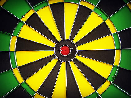 yellow, black, and green dartboard, target, goal, aiming, focus HD wallpaper