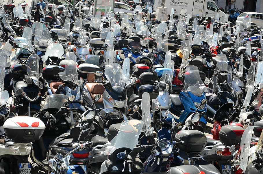 parking, scooter, scooters, transportation, land vehicle, mode of transportation HD wallpaper