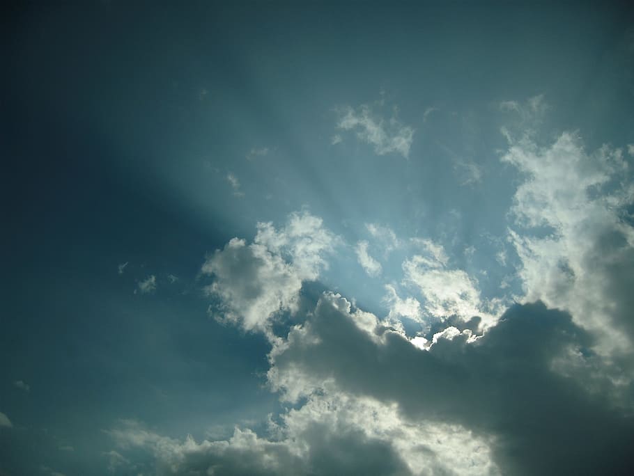 sky, clouds, sky beams, atmospheric, bright, sun, cloud - sky HD wallpaper