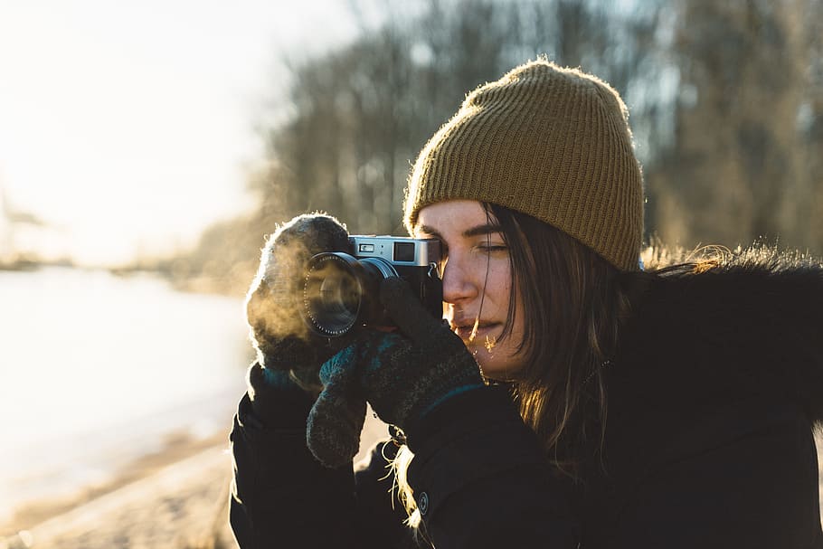 camera, photography, black, hand, people, woman, photographer HD wallpaper