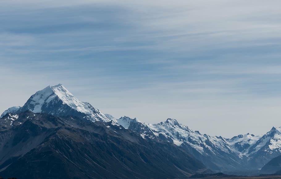 landscape photo of a ice mountain, highland, cloud, sky, summit HD wallpaper