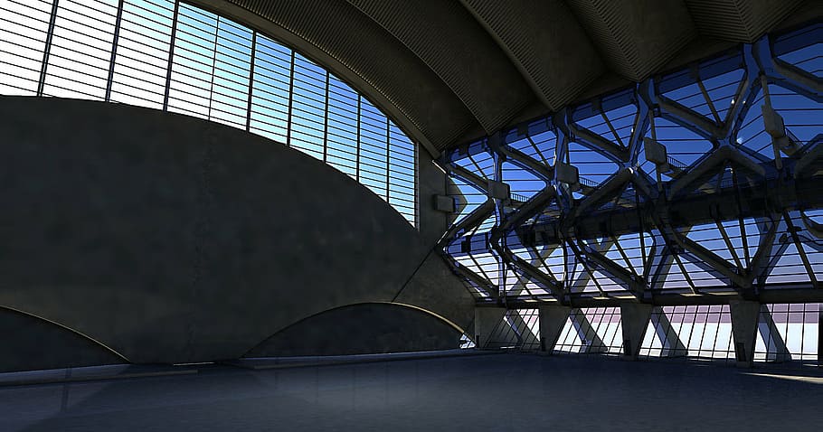 hall, stadium, obscure, space, presentation, blank, construction HD wallpaper