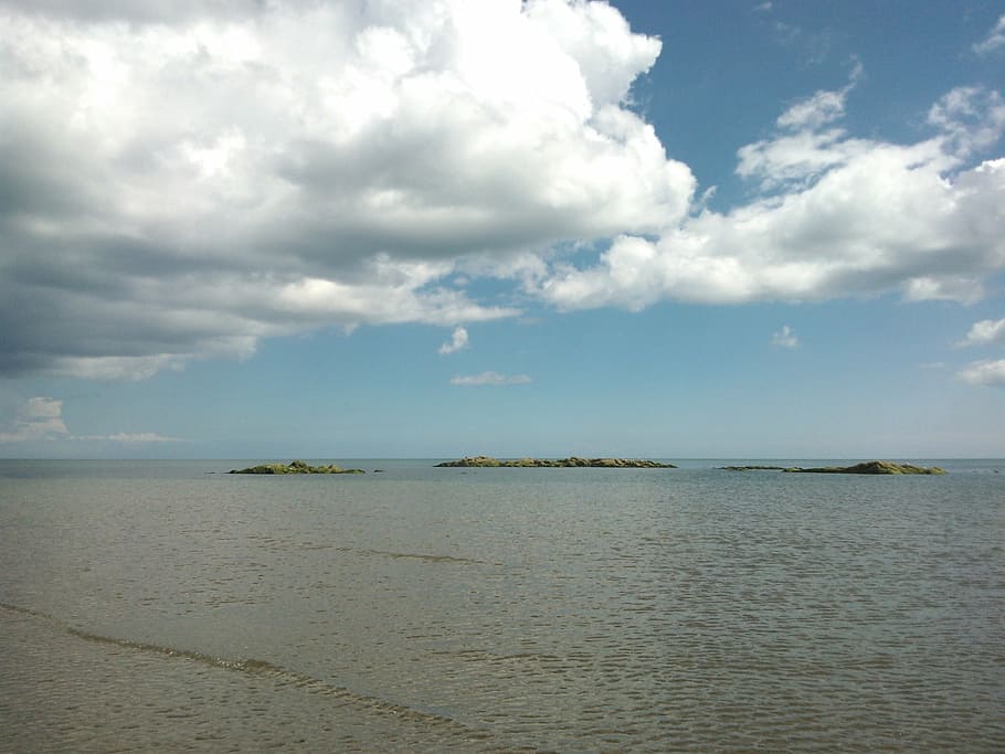 sea, sky, cloud, seascape, nature, ireland, sun, outdoor, blue HD wallpaper