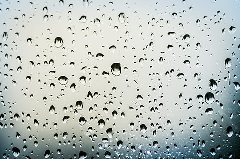 water droplets on clear glass panel wallpaper, drops, rain HD wallpaper