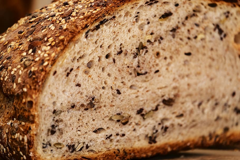 shallow focus photography of bread, wood oven bread, multigrain bread HD wallpaper