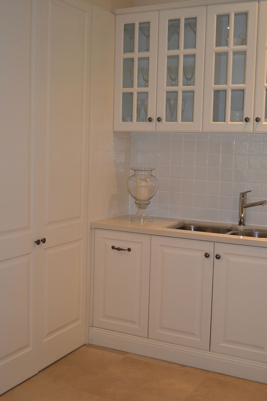 kitchen, cupboards, cream, domestic room, indoors, home interior HD wallpaper