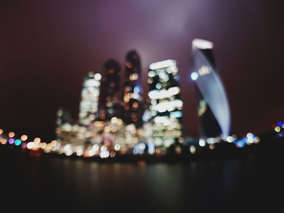 high-rise building cityscape landscape photo, worm's eye view HD wallpaper