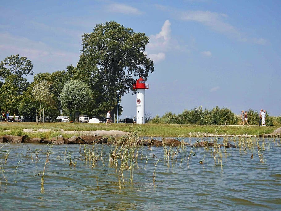 lighthouse, baltic sea, tower, coast, summer, landscape, beach HD wallpaper