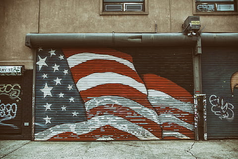 American flag. This shot was taken in Williamsburg, Brooklyn, New York City HD wallpaper