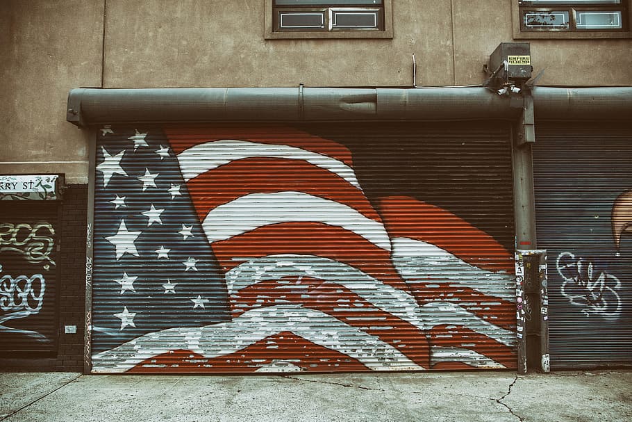 American flag. This shot was taken in Williamsburg, Brooklyn, New York City HD wallpaper