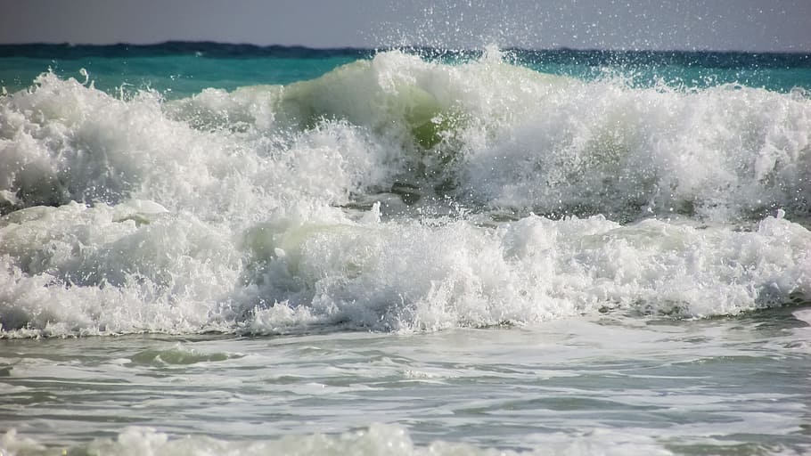 Waves, Spray, Foam, Liquid, Drops, motion, splash, energy, power HD wallpaper