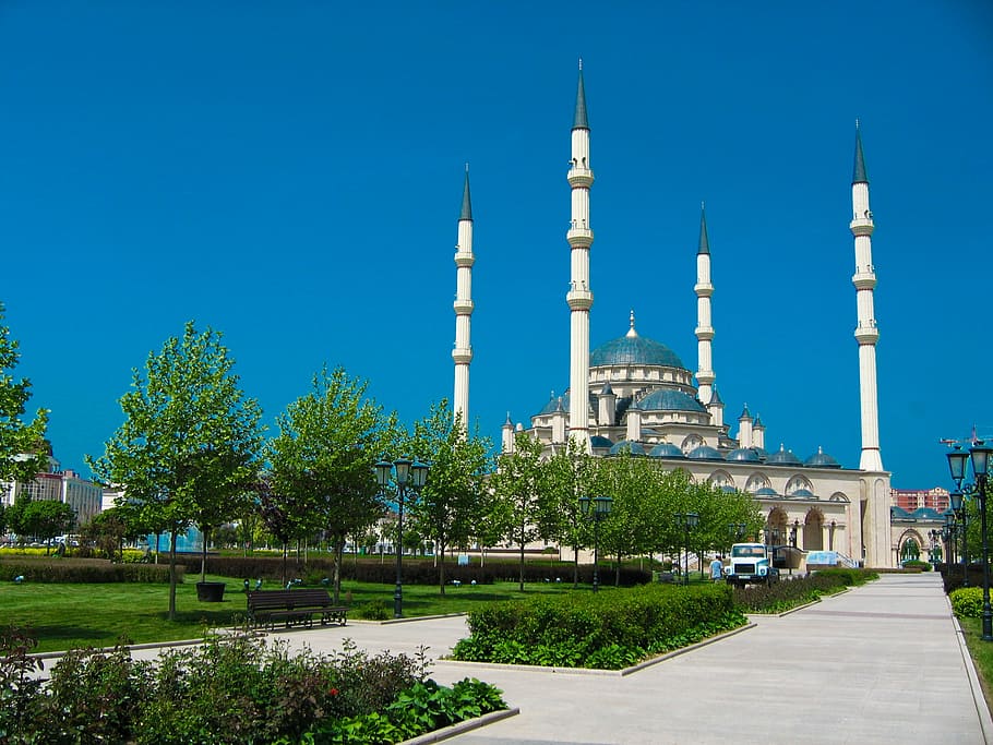chechnya, grozny, mosque, building exterior, architecture, place of worship HD wallpaper