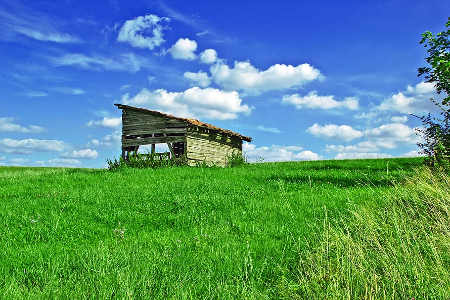 Sky, Scale, Clouds, Meadow, Nature, landscape, hill, germany HD wallpaper