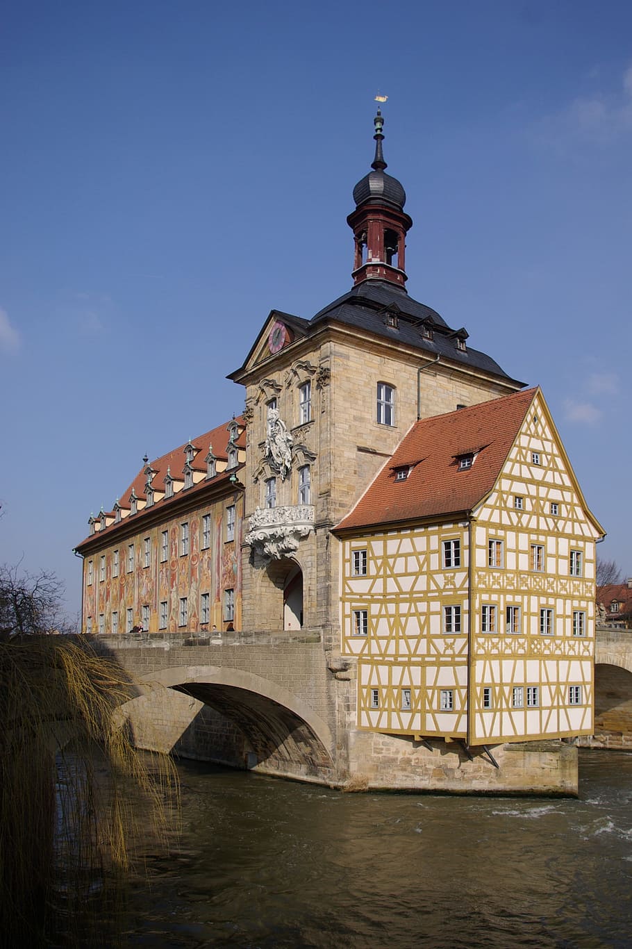 town hall, bamberg, old, building, germany, home, fachwerkhaus