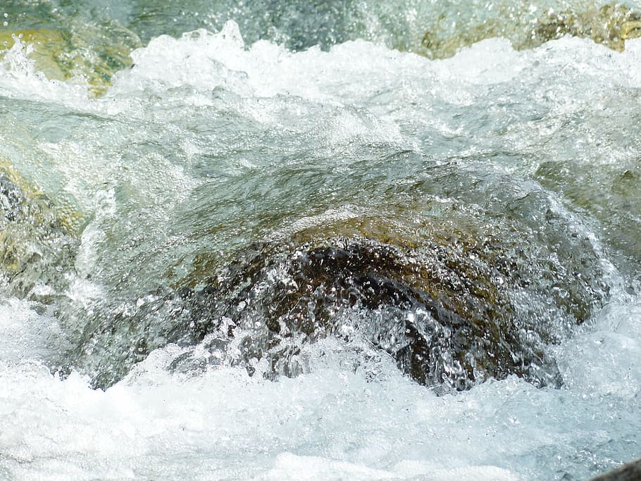 river, stone, water, cold, murmur, roaring, wild, mountain stream HD wallpaper