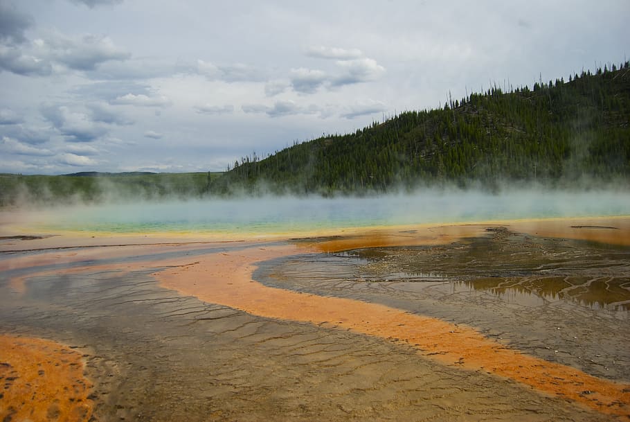grand, prismatic, yellowstone, spring, hot, national, park HD wallpaper