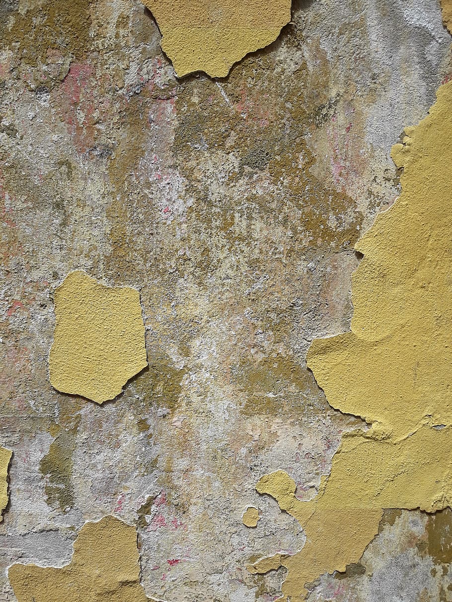 old, dirty, wall, background, texture, rau, yellow, wall - building feature, HD wallpaper
