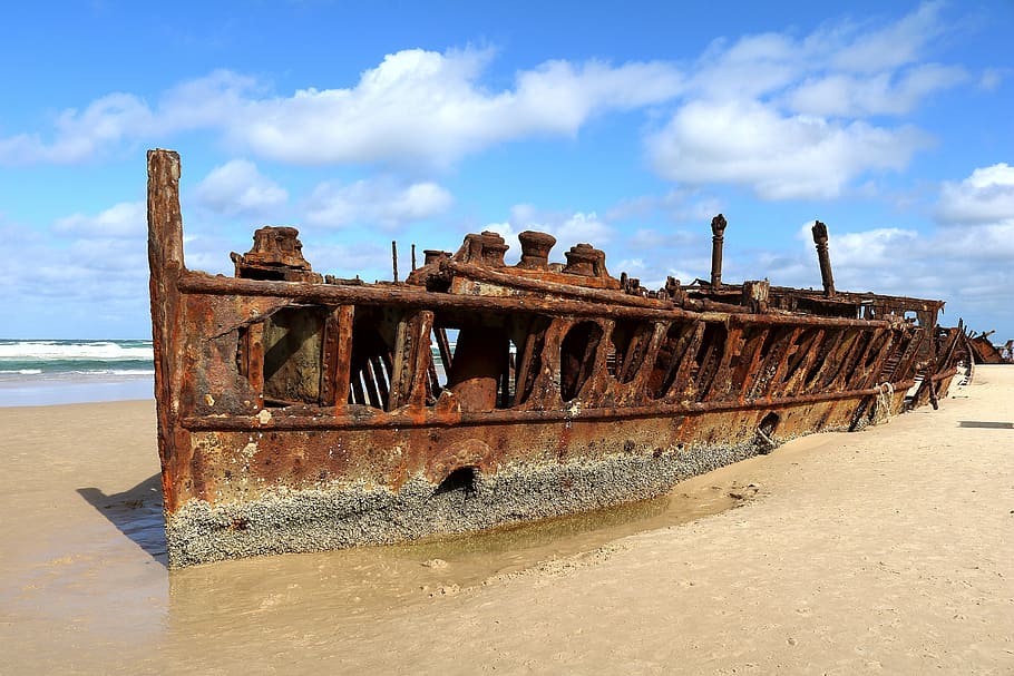 Wreck, Ocean, Ship, Shipwreck, Boot, Old, setting, mysticism HD wallpaper
