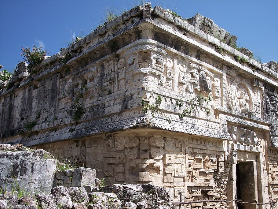 gray concrete building, ruin, maya, mayan, ancient, archaeological HD wallpaper