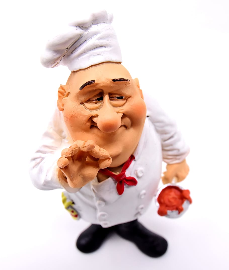 chef figurine, cooking, figure, chef's hat, cute, fun, preparation, HD wallpaper