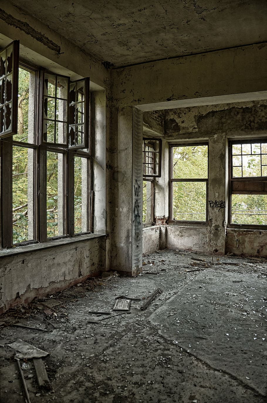 abandoned house, ruin, villa, lapsed, decay, home, old, leave, HD wallpaper