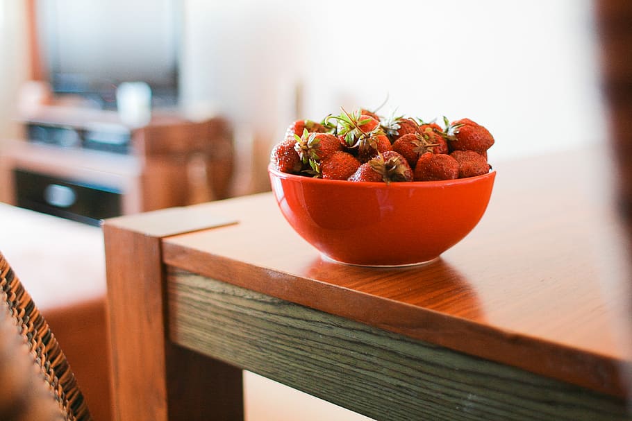 Strawberries on the Table, hungry, sweet, yummy, food, indoors HD wallpaper